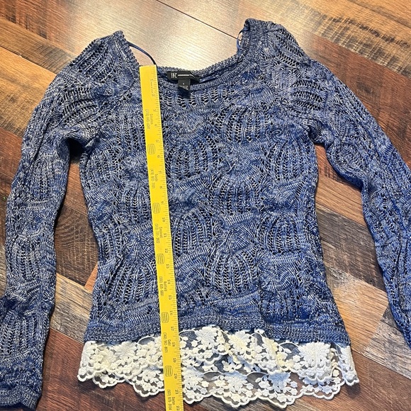 INC Blue Lace Trim Sweater box 17 - Picture 5 of 6